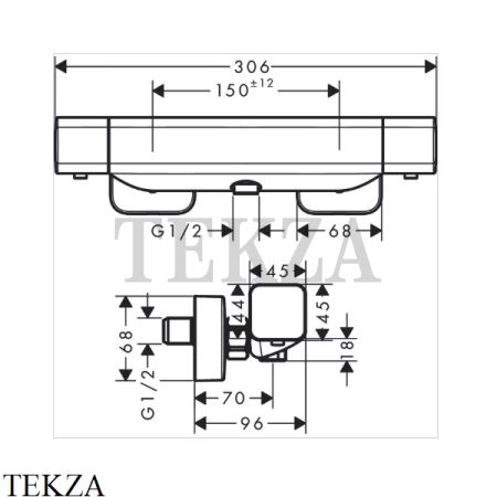 Hansgrohe Ecostat Croma E Термостат для душа наружный 15773000, хром глянец