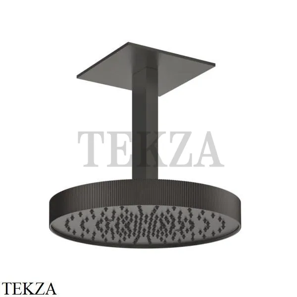 Gessi Inverso RIGATO Верхняя душевая лейка с кронштейном 30 см 63572-707, Black Metal Br. PVD