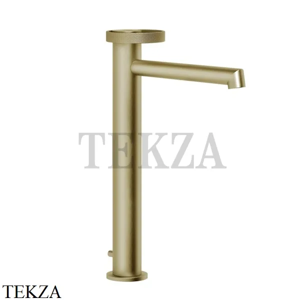 Gessi ANELLO Смеситель для раковины высокий, длинный,  с донным клапаном 63305-727, Brushed Brass PVD
