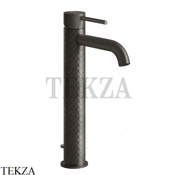 Gessi 316 INTRECCIO Смеситель для раковины высокий, с донным клапаном 54104-707, Black Metal Brushed