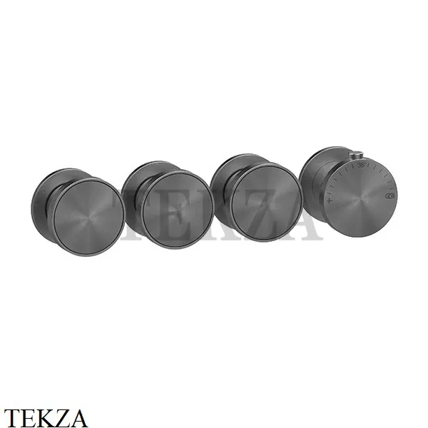Gessi Origini MATERIC Термостат для душа 3 потока, внешняя часть 66336-706, Black Metal PVD