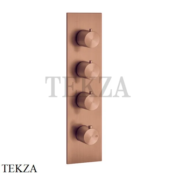 Gessi 316 WELLNESS Термостат 3 выхода на планке, внешняя часть 54516-708, Copper Brushed