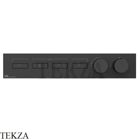 Gessi HI-FI Термостатический смеситель на 4 потока, внешняя часть 63016-707, Black Metal Brushed PVD