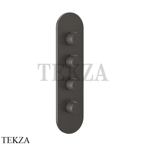 Gessi Ingranaggio-Anello Термостат для душа, 3 потока, внешняя часть 43066-707, Black Metal Brushed