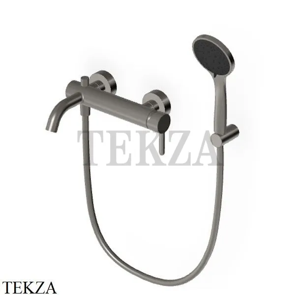 Zucchetti Isy22 Смеситель для ванны с душевым гарнитуром ZIS522.C51, brushed metal black