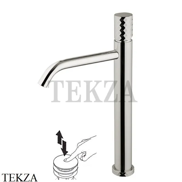 FIMA Carlo Frattini Spillo TECH X Смеситель для раковины, с донным клапаном F3031T/HXSXSN, Brushed nickel
