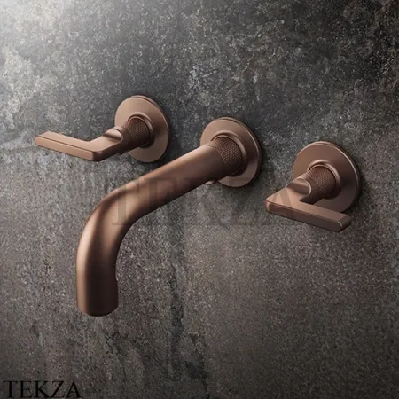 Gessi INCISO Смеситель на борт ванны с изливом, гарнитуром 58040-726, Warm Bronze Br.