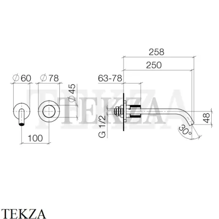 Dornbracht Meta PURE Смеситель для раковины, внешняя часть 36861664-06, платина матовая