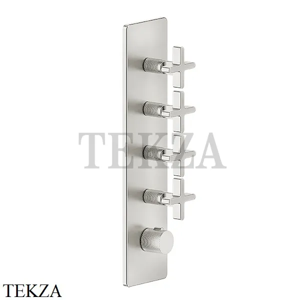 Gessi INCISO WELLNESS Термостат 4 выхода, внешняя часть 58228-149, Finox Brushed Nickel