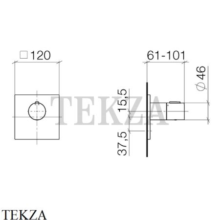 Dornbracht MEM Термостат для душа на 1/2, внешняя часть 36501780-00, хром глянец