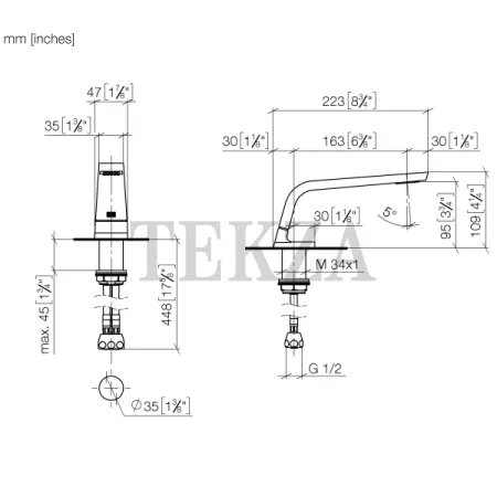 Dornbracht CL.1 Излив для раковины, без сливного гарнитура 13714705-06, платина матовая