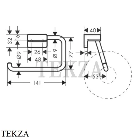 Hansgrohe AddStoris Держатель туалетной бумаги, без крышки 41771000, хром глянец
