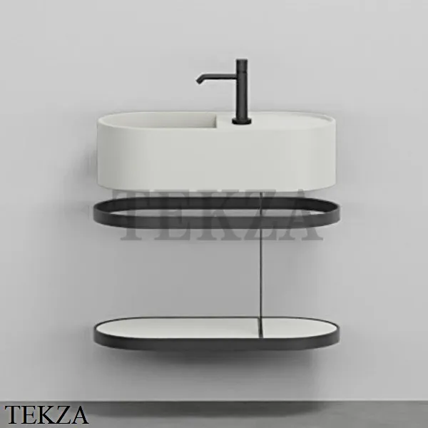 Cielo Les Petites Ovale 60 Консоль с раковиной LPLAO60, керамическая полка, Pomice