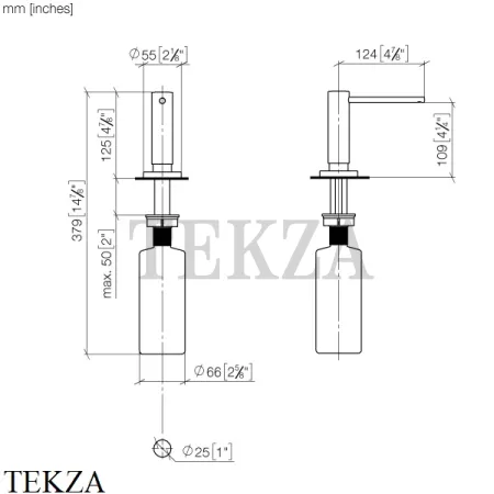 Dornbracht TARA Дозатор для моющего средства 82444970-33, черный матовый