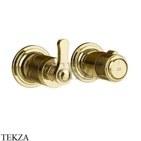 Gessi VENTI20 Термостат для душа, 3 потока, внешняя часть 65237-246, Gold PVD