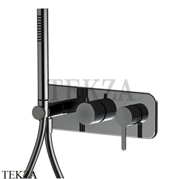 FIMA Carlo Frattini SNAP Смеситель для душа с гарнитуром, внешняя часть F3129WX2CS, Brushed black chrome