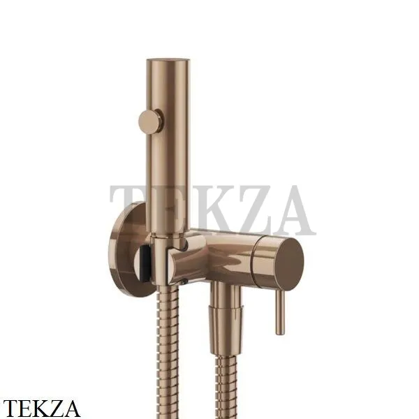 Gessi Гигиенический душ со смесителем, выводом воды и держателем 45131-030, Copper PVD
