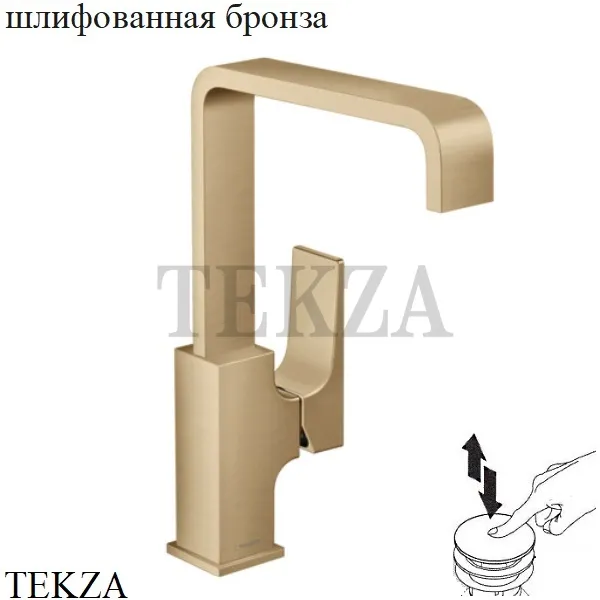 Hansgrohe Metropol Смеситель для раковины 230, с донным клапаном Push-Open 32511140, Brushed Bronze