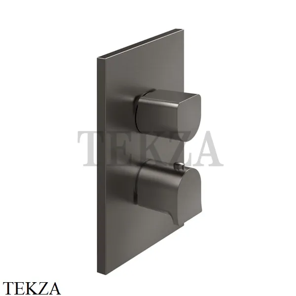 Gessi RILIEVO Термостат для душа на 3 потока, внешняя часть 59136-707, Black Metal Brushed