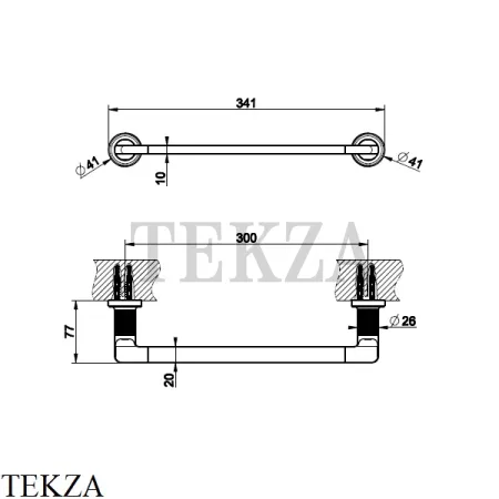 Gessi INCISO accessories Держатель для полотенца 30 см 58497-031, хром глянец