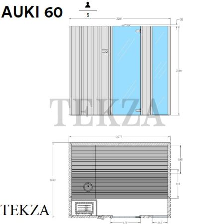 Effegibi AUKI 60 Сауна домашняя финская или BIO, Fir wood SA50600049