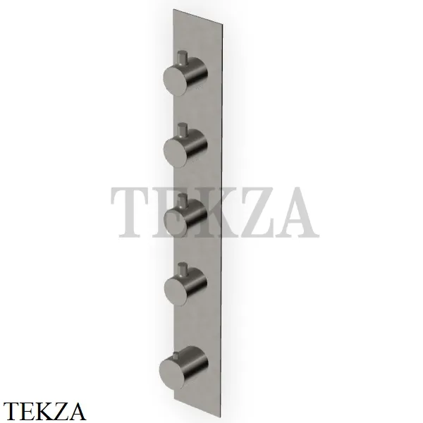 Zucchetti PAN Термостат для душа, 4 выхода, внешняя часть ZT28662.C51, brushed metal black