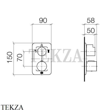 Dornbracht LISSE Термостат для душа, 2 потока, внешняя часть 36426845-00, хром глянец