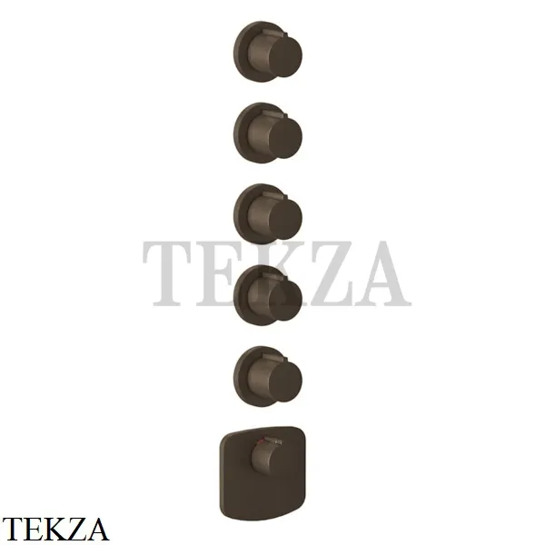 Gessi Ingranaggio-Anello Термостат для душа, 5 потоков, внешняя часть 43240-845, Dark Bronze