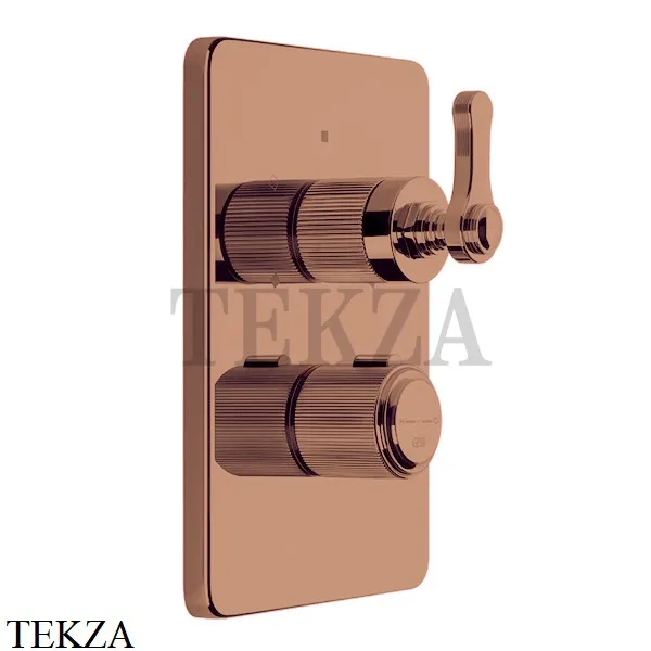 Gessi VENTI20 Термостат для душа, 3 потока, внешняя часть 65137-708, Copper Brushed