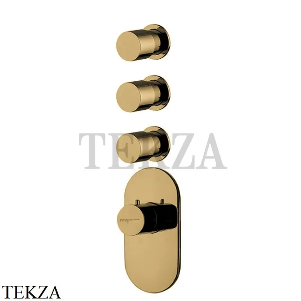 FIMA Carlo Frattini Spillo UP Термостат для душа 3 потока, внешняя часть F3253X3OS, Brushed gold