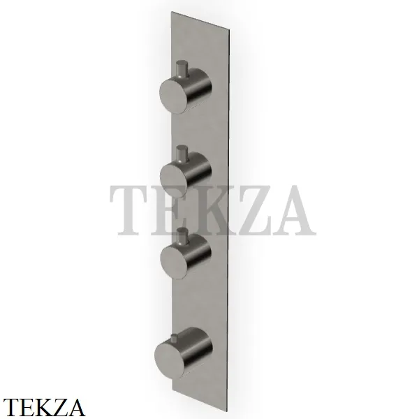 Zucchetti Pan Термостат для душа, 3 выхода, внешняя часть ZT28661.C51, brushed metal black