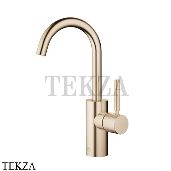 Dornbracht Meta Смеситель для раковины поворотный, с донным клапаном 33510661-27, Brushed Light Gold