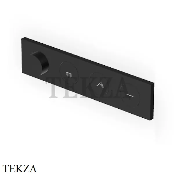 Zucchetti Hoop Термостат для душа на 3 потока, струя, внешняя часть ZHO783.P81, brushed total black PVD