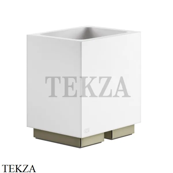 Gessi Rettangolo Стакан настольный, композит белый 20831-720, Nickel PVD