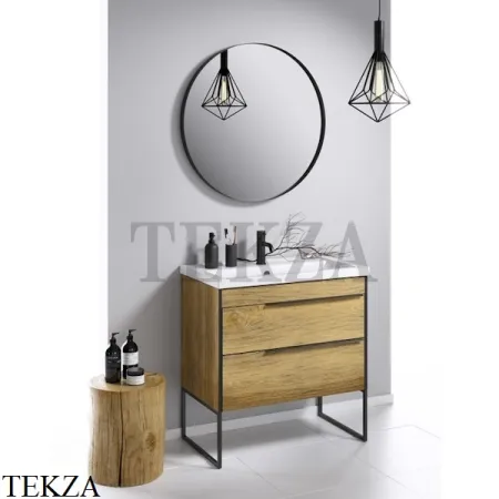 Aqwella RM Зеркало круглое в металлической раме 80 см RM0208BLK, черный матовый