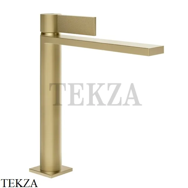 Gessi Inverso Diamantato Смеситель для раковины средний, с донным клапаном 73655-727, Brass Brushed
