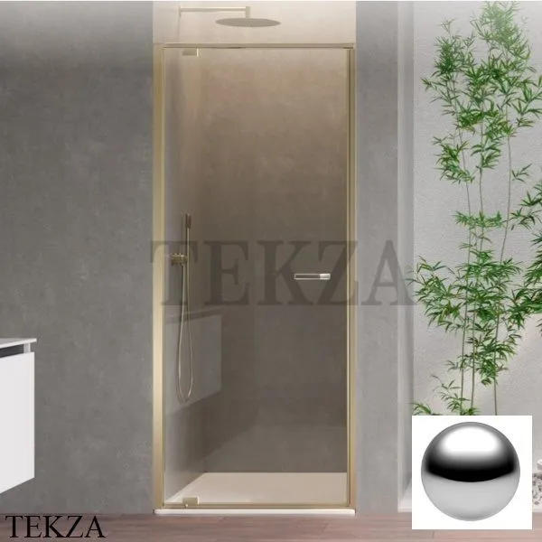 Duka natura 4000 Дверь в нишу распашная 80, перекладина, крепеж слева, AR-DTNL800SHLA10, серебро глянец