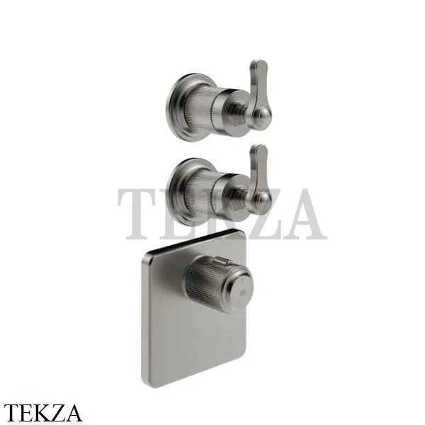 Gessi VENTI20 Термостат для душа, 2 поток, внешняя часть 65202-149, Finox Br. Nickel