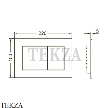 TECEbase Комплект инсталляции Base 2.0 для подвесного унитаза K440403, клавиша черный глянцевый