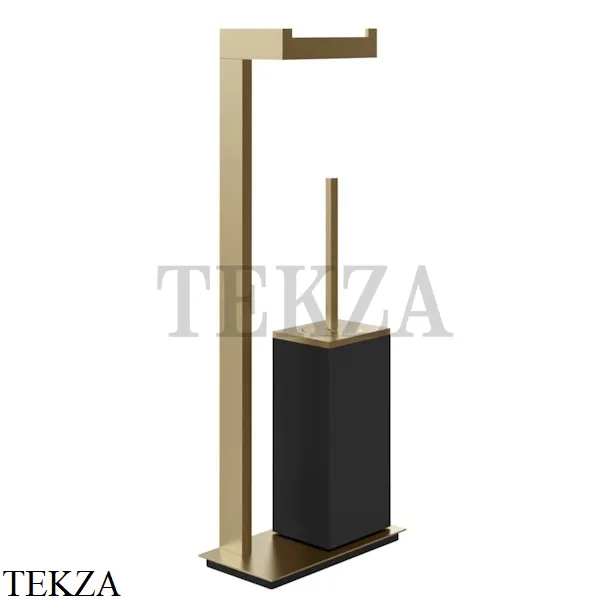 Gessi Rettangolo Стойка напольная с бумагодержателем и ершиком, черный 20934-726, Warm Bronze Br.