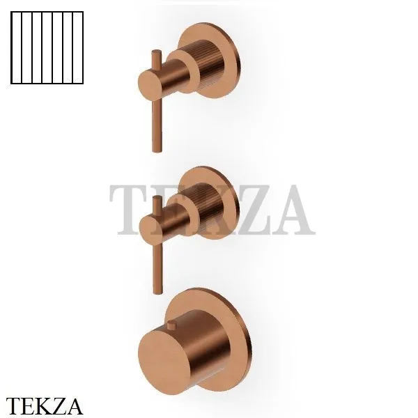 Zucchetti Helm Vertical Термостат для душа на 2 потока, внешняя часть ZHL802.XP91G2, brushed copper PVD