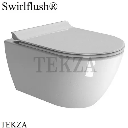 GSI PURA 55/F Унитаз подвесной ”Swirlflush” (безободковый) 881511, сиденье микролифт slim, белый глянец