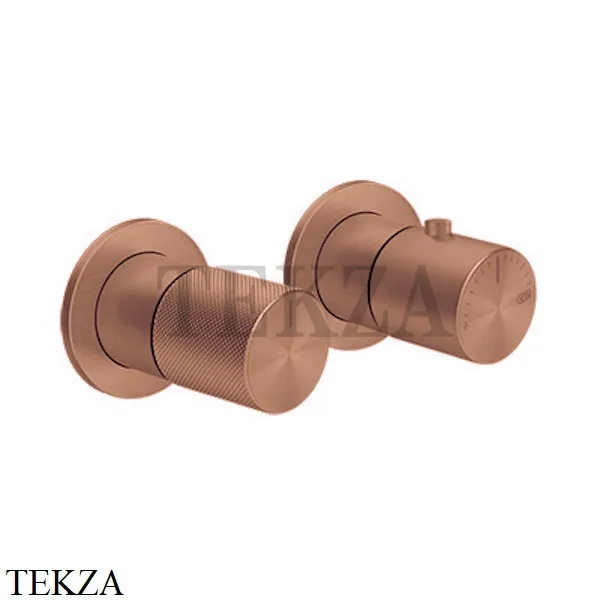 Gessi Habito DIAMANTATO Термостат для душа на 1 поток, внешняя часть 70632-708, Copper Brushed