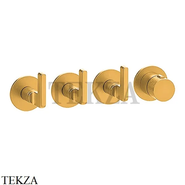 Gessi INCISO SHOWER Термостатический смеситель, 3 потока, внешняя часть 58336-246, Gold PVD
