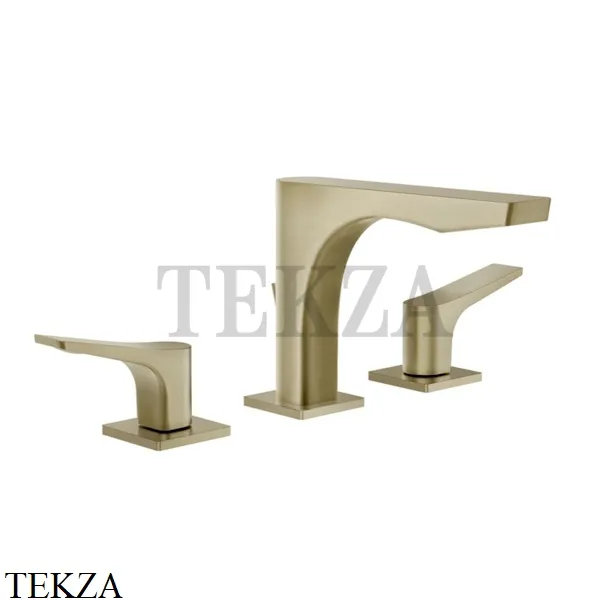 Gessi RILIEVO Смеситель для раковины 3 отверстия, с донным клапаном 59011-727, Brushed Brass