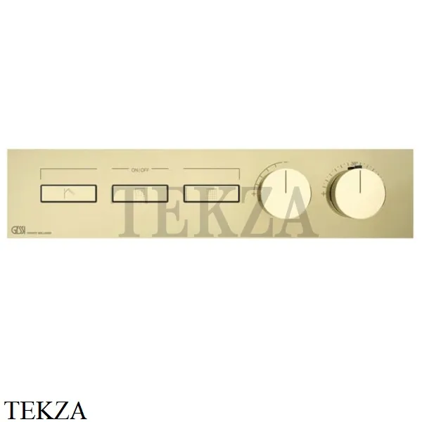 Gessi HI-FI Термостатический смеситель на 3 потока, внешняя часть 63014-710, Brass PVD