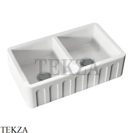 Kerasan Hannah Surrey Кухонная мойка с фартуком, две мойки 545001, белый глянец
