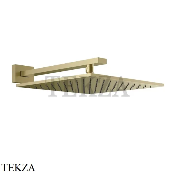 Gessi Rettangolo shower Верхний душ с кронштейном 15185-727, Brushed Brass PVD