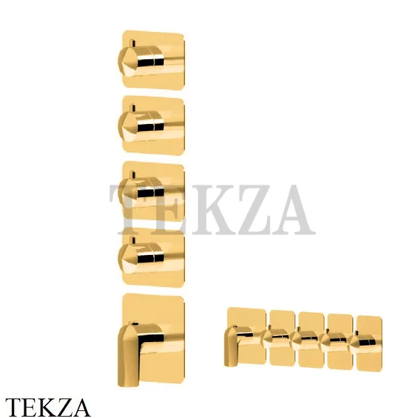 Newform Delta Zero Термостат для душа 4 потока, внешняя часть 69866E.61.020, PVD Glossy Gold