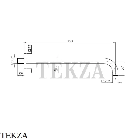 Zucchetti Aguablu Кронштейн настенный для верхнего душа Z93040.P31, brushed british gold PVD